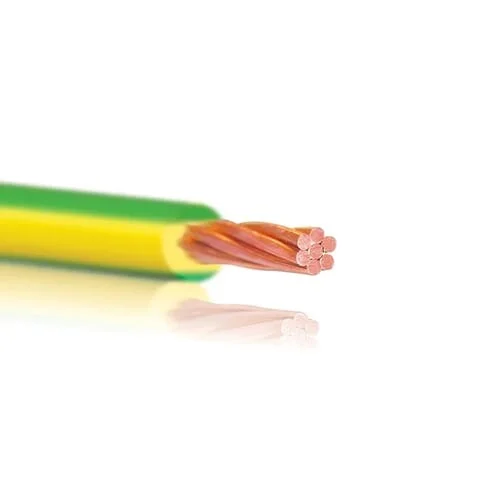 كيبل ارضي معزول نحاس PVC من السويدي - مقاس 1×120 بالمتر - 450/750 فولت - اصفرx اخضر
